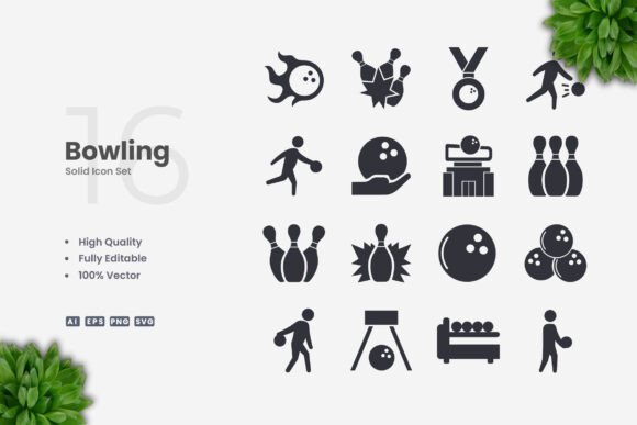 Bowling Solid Icons: A Versatile Design Resource for Modern Projects