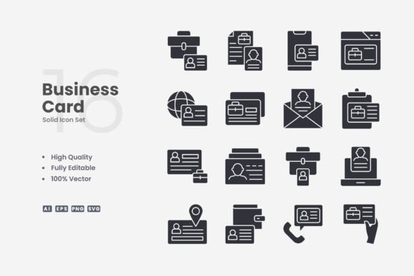 Business Card Solid Icons: A Versatile Design Solution for Modern Projects
