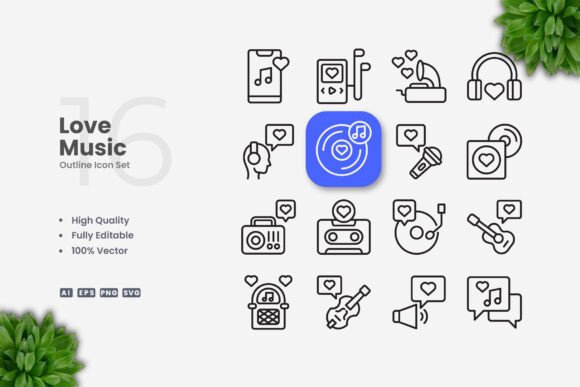 Love Music Icons: A Versatile Design Solution for Modern Creatives