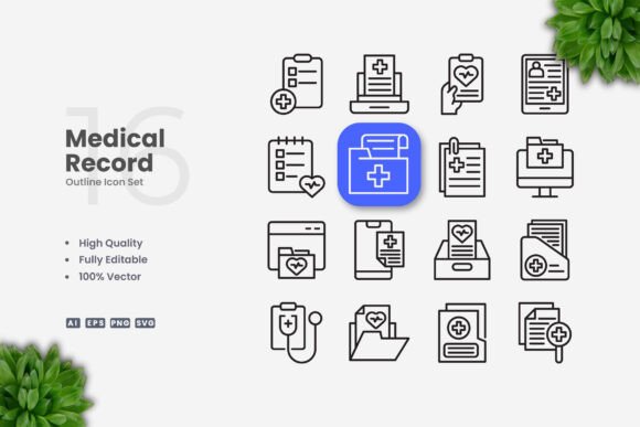 Medical Record Icons: Streamlining Visual Communication in Modern Design