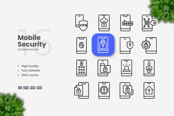 Mobile Security Icons: A Simple and Clean Design for Modern Use