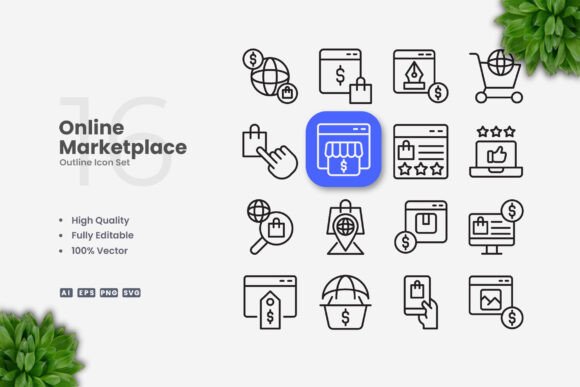Online Marketplace Icons: A Versatile Design Solution for Modern Projects