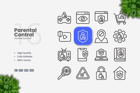 Parental Control Icons for Modern Digital Workflows