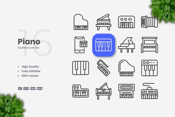 Piano Icons: A Simple and Clean Design for Every Project