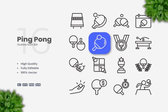 Ping Pong Icons: Simple and Clean Design for Every Project