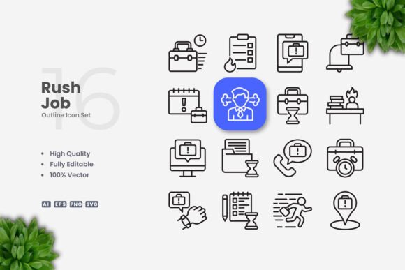 Rush Job Icons: Simple, Clean, and Perfect for Every Project