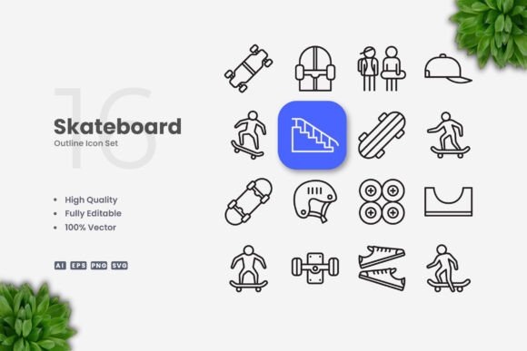 Skateboard Icons: A Modern Solution for Clean and Versatile Design