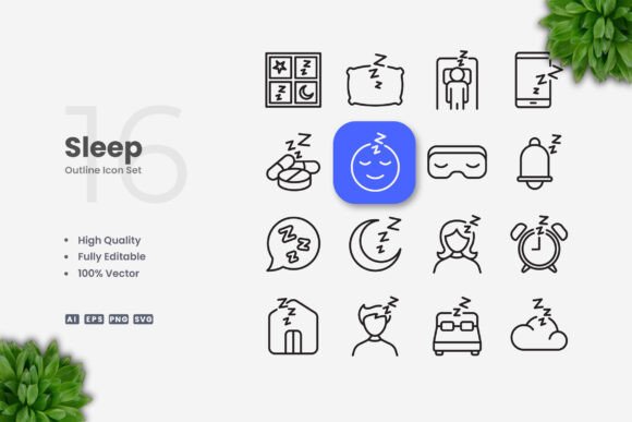 Sleep Icons for Clean Design