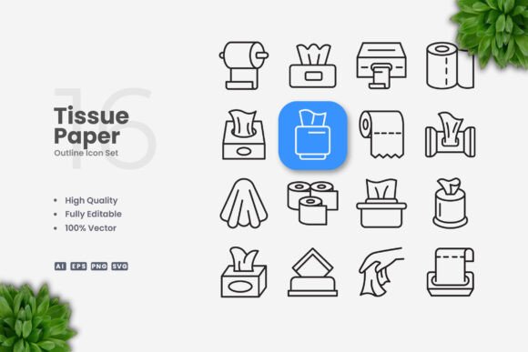 Tissue Paper Icons for Creative Projects