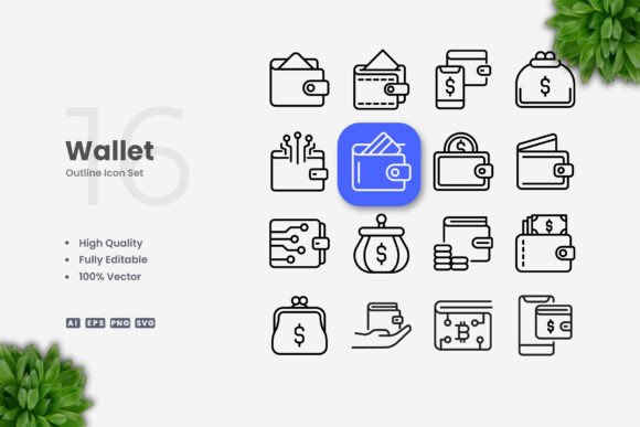 Wallet Icons for Modern Design Projects