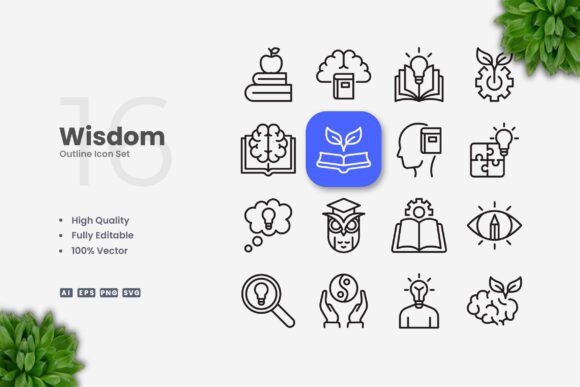 Wisdom Icons: A Versatile and Professional Design Resource